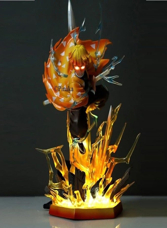Pinaka Demon Slayer Agatsuma Zenitsu 31 Cms Action Figure with Lights Kimetsu No Yaiba Figurine Model Doll Toys - Image 2